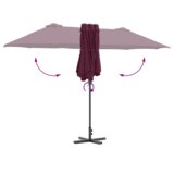  Vrtni suncobran Bordo crvena 380 x 196 x 235 cm | shoptok.hr