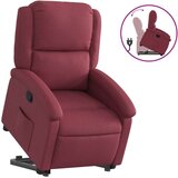  Naslonjač na podizanje od tkanine crvena boja vina | shoptok.hr