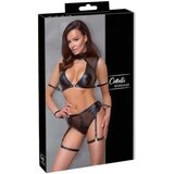 Cottelli Bondage - Komplet modrčkov z mrežastim vložkom (črn) - M | Shoptok.si