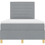  LED Box Spring Krevet Svijetlo siva 120 x 200 cm tkanina | shoptok.hr