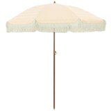 vidaXL Senčnik Rumena in Bela Ø 160 x 195 cm Jeklo | Shoptok.si