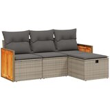  4-dijelni set vrtnih sofa od poliratana s jastucima sivi | shoptok.hr
