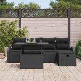  Sjedeća garnitura za vrt 6 kom. Crna poliratan 234 x 177 x 85 cm | Shoptok.si