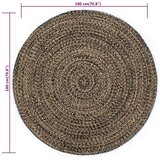 Ručno rađeni tepih od jute crno-smeđi 180 cm | shoptok.hr