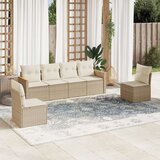  6-dijelni set vrtnih sofa s jastucima bež od poliratana | shoptok.hr