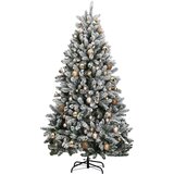 vidaXL Umjetno božićno drvce 300 LED sa šarkama i kuglicama 240 cm | shoptok.hr