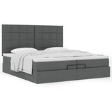  Otomanski okvir kreveta s madracima tamnosivi 200x200cm tkanine | shoptok.hr