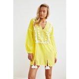 Trendyol Yellow Tasseled Ethnic Voile Beach Dress | shoptok.hr