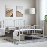  Metalni okvir kreveta uzglavlje i podnožje bijeli 150 x 200 cm | Eponuda.ba