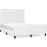 The Living Store Posteljni okvir z vzglavjem bel 140x190 cm umetno usnje - Posteljni Okvir Z Vzglavjem, (21529853) | Shoptok.si