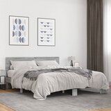 Maison Chic Posteljni okvir - Dvoposteljna postelja - Zakonska postelja siva sonoma 150x200 cm inž. les in kovina-J15248, (21776099) | Shoptok.si