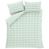Catherine Lansfield Zelena podaljšana posteljnina za zakonsko posteljo iz krepa 230x220 cm Seersucker Gingham Check – | Shoptok.si