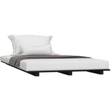  Okvir za krevet crni 100 x 200 cm od masivne borovine | shoptok.hr