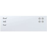 vidaXL Zidna magnetna ploča bijela 60x20 cm od kaljenog stakla | shoptok.hr