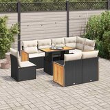 vidaXL 9-dijelni set vrtnih sofa s jastucima crni od poliratana bagrem Cijene