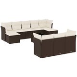Maison Chic Seti vrtnega pohištva - Vrtna garnitura - Vrtni pohištvo set 11-delna z blazinami rjava poli ratan, (21811166) | Shoptok.si