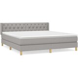  Box spring s madracem svjetlosiva 160x200 cm tkanina | shoptok.hr