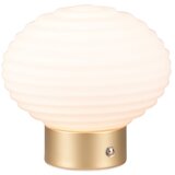 Tri O Bela/zlata LED zatemnitvena namizna svetilka s steklenim senčnikom (višina 14,5 cm) Earl – | Shoptok.si