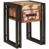 vidaXL Stranska mizica 30 x 30 x 40 cm Trdna obnovljena les in kovina | Shoptok.si