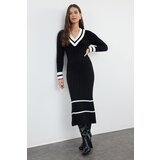 Trendyol Black Midi Knit Color Block Dress | Eponuda.ba