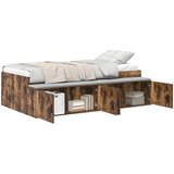  Krevetna konstrukcija s ladicama Dimljeni hrast 100 x 200 cm | shoptok.hr