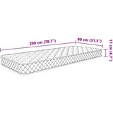  Madrac od memorijske pjene bijeli 80 x 200 x 17 cm mekan | shoptok.hr