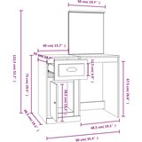  Toaletni stolić s ogledalom boja hrasta 90x50x132,5 cm drveni | shoptok.hr