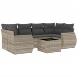 Maison Chic Seti vrtnega pohištva - Vrtna garnitura - Vrtni pohištvo set 7-delna z blazinami siv poli ratan, (21802411) | Shoptok.si
