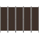 Sobna pregrada s 5 panela smeđa 250 x 180 cm | shoptok.hr