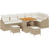  9-dijelni Vrtni Sofa Set s Jastucima Bež Poli Ratan Acacia 2-sjedalna Vrtna Sofa s Jastucima Bež Poli Ratan 3-dijelni Vrtni Se | shoptok.hr