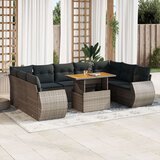  10-dijelni set vrtnih sofa od poliratana s jastucima sivi | shoptok.hr