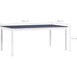 In blagavaonski stol bijelo-sivi 180 x 90 x 73 cm od borovine | shoptok.hr
