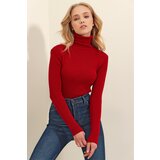 Trend Alaçatı Stili Sweater - Burgundy - Fitted Cene'.'