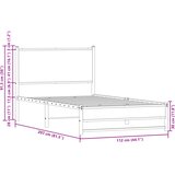  Metalni okvir kreveta bez madraca boja hrasta 107x203 cm | shoptok.hr