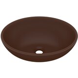 Maison Chic Razkošen Umivalnik - Kopalna umivalnik - Lavabo ovalen mat temno rjav 40x33 cm keramičen, (21684749) Cene