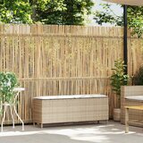  Vrtna klupa s jastukom bež 110x30x40,5 cm poli ratan | shoptok.hr