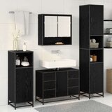 vidaXL set namještaja za kupaonicu 4 pcs crni hrast konstruirano drvo | shoptok.hr