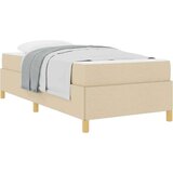  Krevet s opruga kutije Bijela i krem 100 x 200 cm tkanina | shoptok.hr