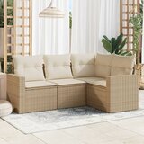 vidaXL 4-dijelni set vrtnih sofa s jastucima bež od poliratana Cijene