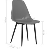  Blagovaonske stolice 6 kom sive PP | shoptok.hr