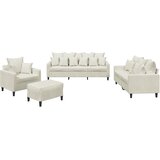  4-dijelni set sofa s jastucima krem baršunasti | shoptok.hr