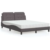 Postelja z vzmetnico siva 140x190 cm umetno usnje | Shoptok.si