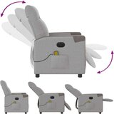  Električni masažni naslanjač sivo blago | Shoptok.si