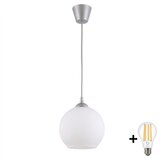Brilagi LED luster na sajli RETRO GLASS 1xE27/60W/230V prečnik 15 cm srebrna/bela | Eponuda.com