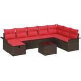  Sjedeća garnitura za vrt s jastukom s pohranom 9 pcs Poli ratan | shoptok.hr
