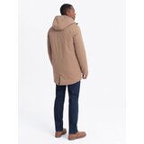 Ombre Men's long parka sherpa jacket - beige | Eponuda.ba