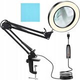  USB 32 LED pomična okrugla stolna lampa crna + povećalo Cijene