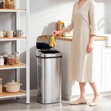  Automatska kanta za smeće od 50 l s senzorom pokreta vodootporna za ured spavaću sobu kuhinju nehrđajući čelik srebrna | shoptok.hr
