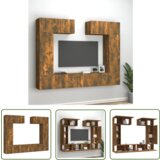 The Living Store Komplet TV omaric 6-delni dimljen hrast inženirski les - Komplet TV Omaric, (21738268) | Shoptok.si