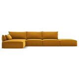 Mazzini Sofas Gorčično rumena žametna kotna sedežna garnitura z ležalnikom (levi kot) Vanda – | Shoptok.si